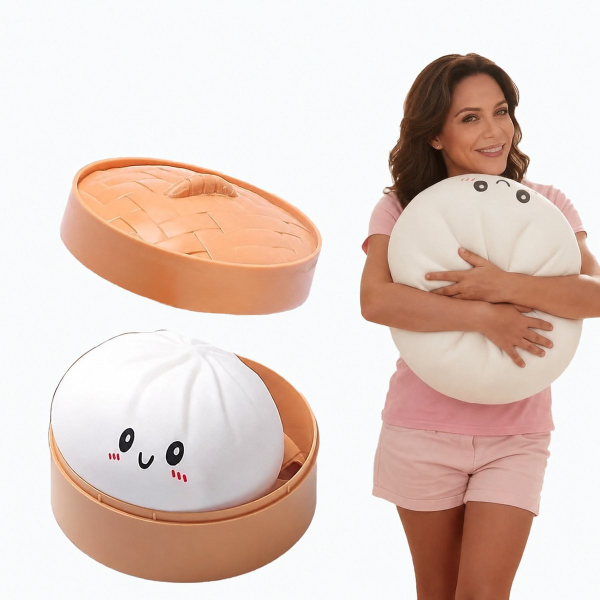 Daity 1 stuk – extra grote dumpling: 25 cm grote knijpbal voor stressvermindering – Elastische knijpbal geschikt voor kinderen en volwassenen – Sensorische stressbal om angst te verlichten (met stoomfunctie) – Ideaal feestcadeau (willekeurige kleur)