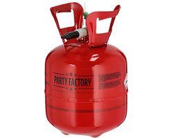 Party Factory-heliumtank-ballonnen en accessoires-helium tank voor ballonnen-30 ballonnen van 9"of 23cmø max- heliumtank rood