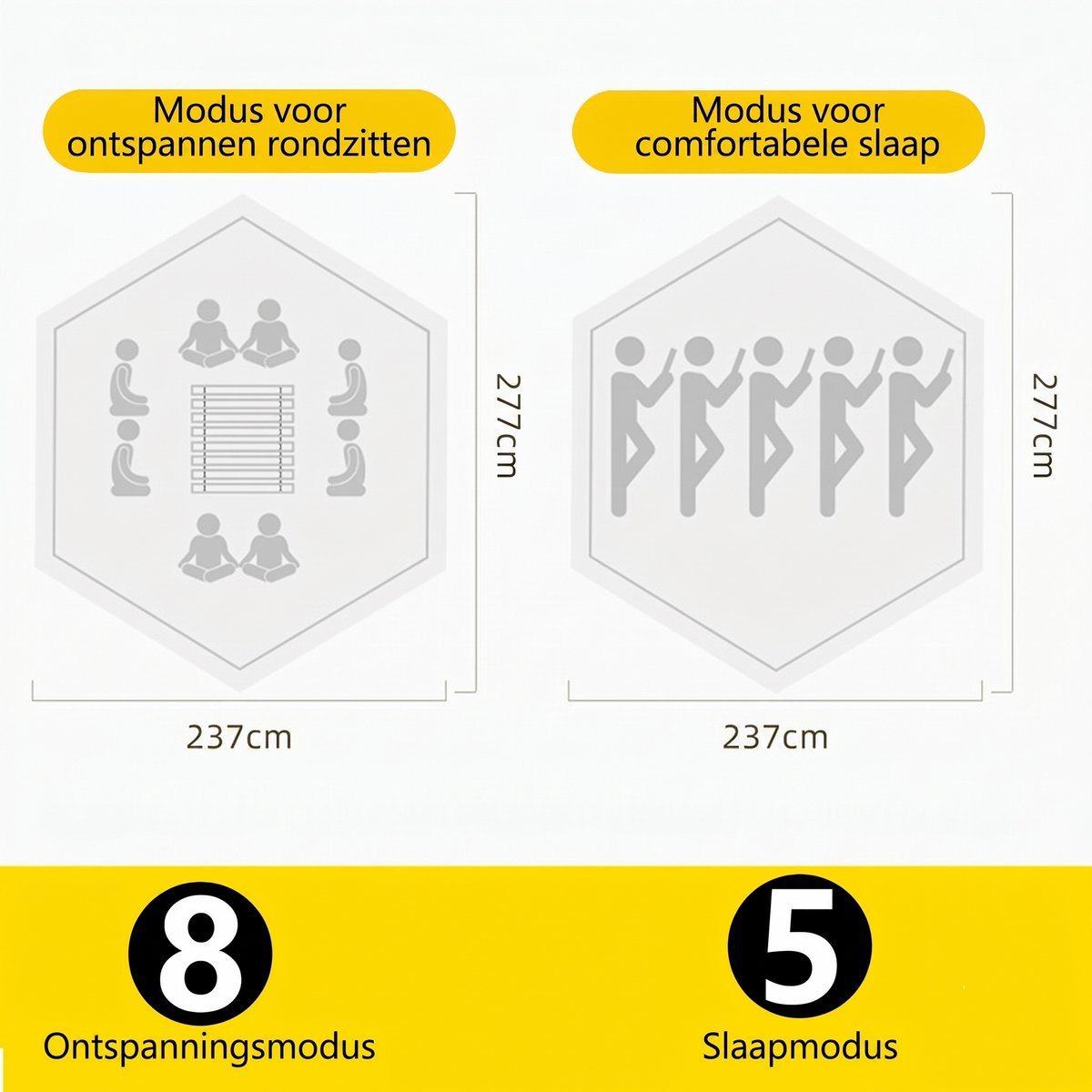 Pop-up Familietent met XXL Zonnescherm - 4-Persoons Koepeltent - Opzetten in 3 Seconden - Inclusief Voorluifel voor Extra Leefruimte - Kampeertent - pop up tent voor Kamperen - festival tent + Draagtas - Kaki – foto 4