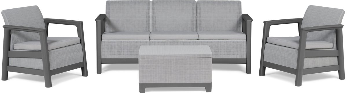 Keter Scandi Linea 5-zits Loungeset - Lichtgrijs