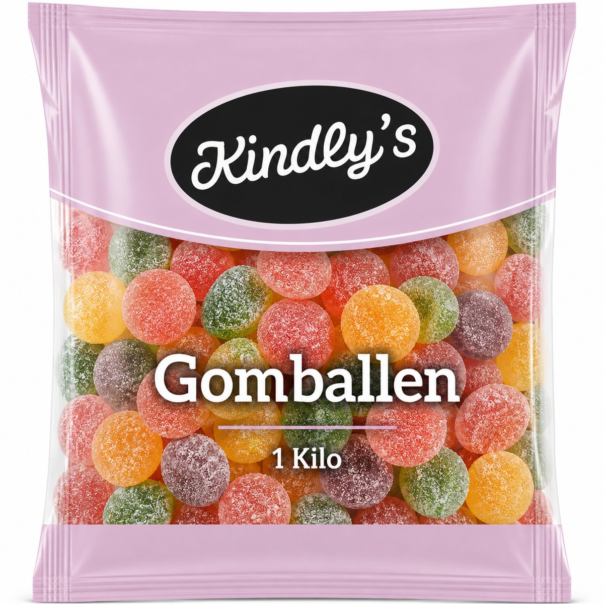 Kindly's Gomballen - Fruitgom Snoep - 1 Kilo - Suikerlaagje - Nostalgisch Snoepgoed