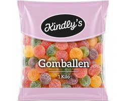 Kindly's Gomballen - Fruitgom Snoep - 1 Kilo - Suikerlaagje - Nostalgisch Snoepgoed