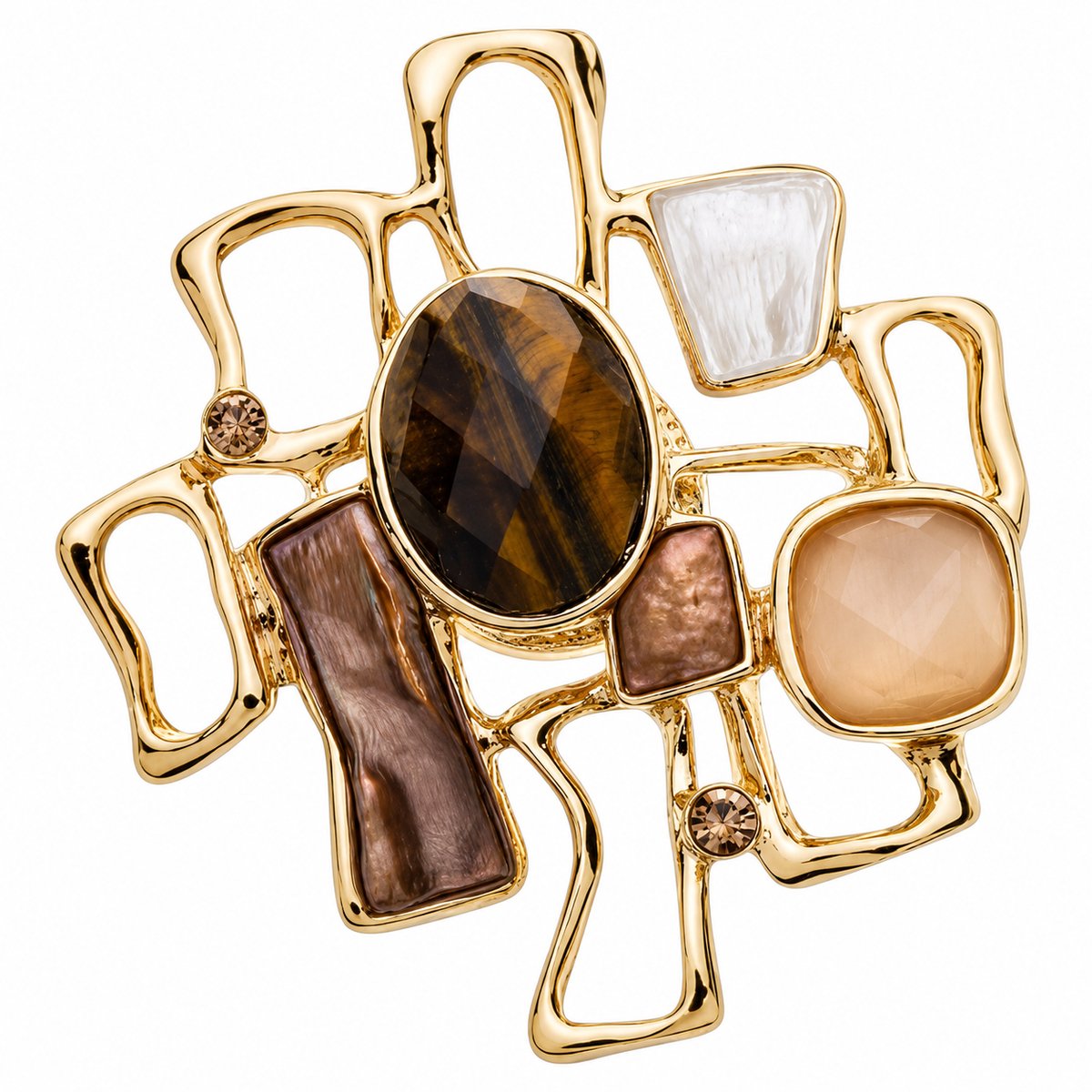 Fashionclip®- Magneet - Broches - Magneetsluiting - Magneetbroche - Gouden Mozaïek