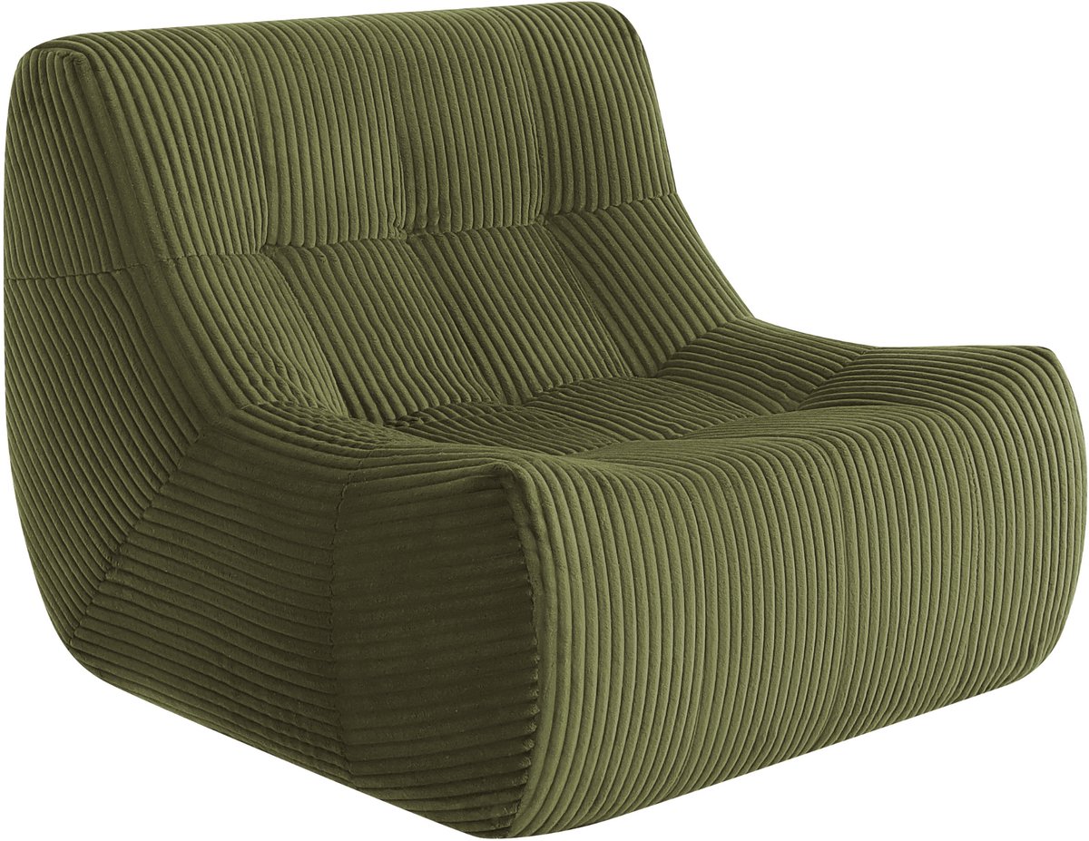 Fauteuil Rave Ribstof Groen