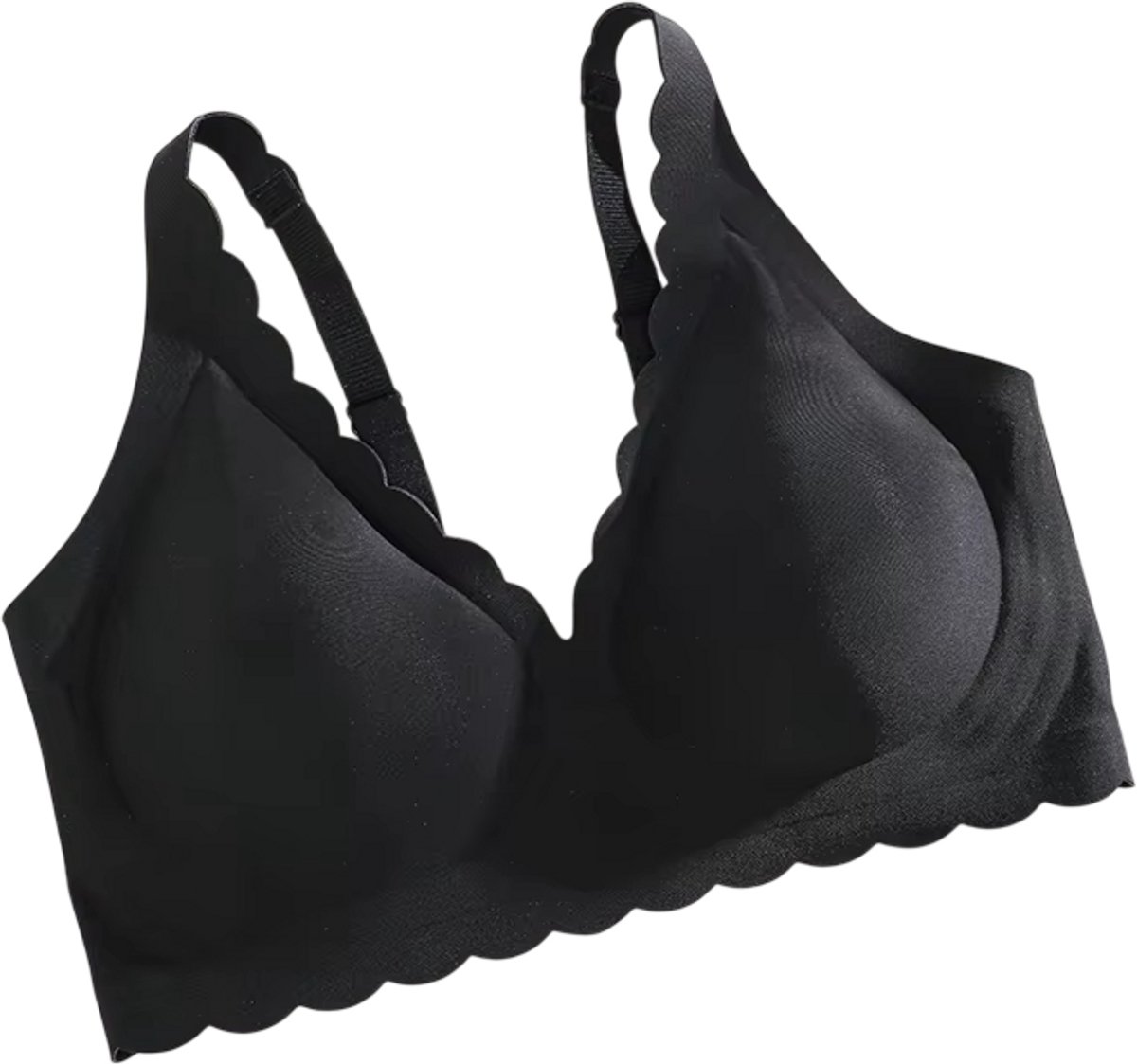 rimmo Naadloze ice silk BH dames – comfortabele draadloze bralette - comfort BH zonder beugel, zonder naden, zachte ondersteuning & lingerie voor dagelijks gebruik - Zwart