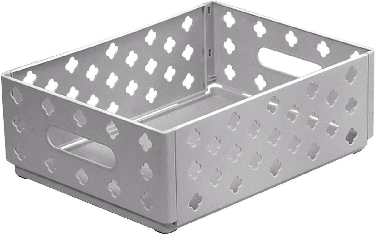 Bureau Organizer - Opbergmand Krat - Bureau Ordenen - Schaalbaar Ontwerp - 30 cm - Grijs