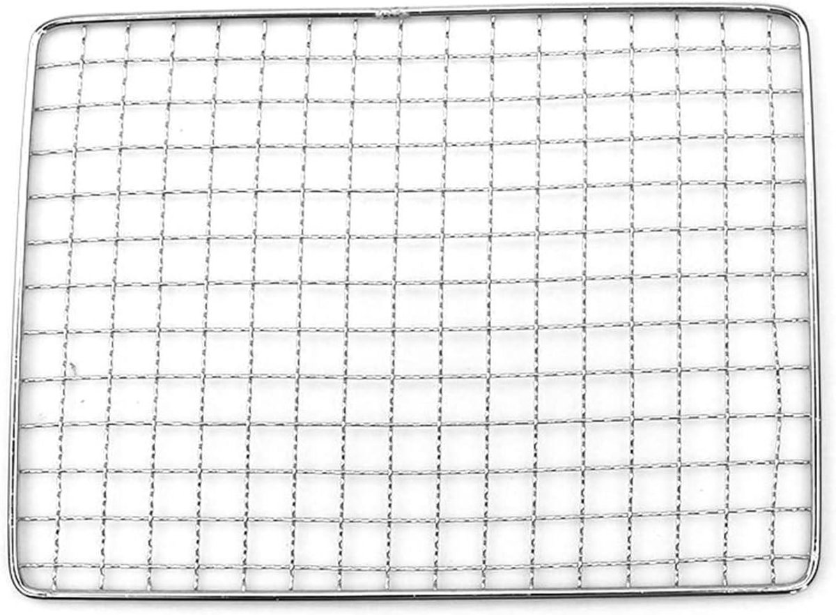Grillrooster - Barbecue gaas - Buiten koken - Uniforme warmteverdeling - 20 x 15 cm - Zilver