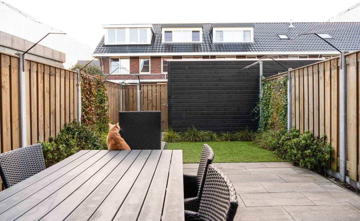 Kattennet - Veiligheidsnet - Veilig Buiten - Compleet Met Beugels - 10 Meter - Zwart