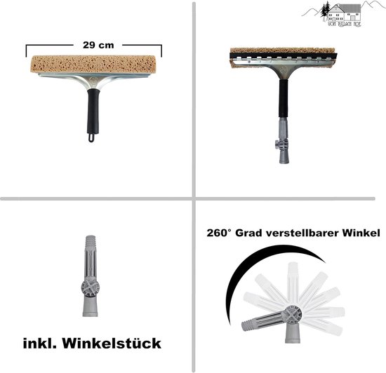 Telescoopstang - Uitschuifbare stok - Ramen lappen - Italiaans schroefdraad - 4 meter - Chroom — afbeelding 2