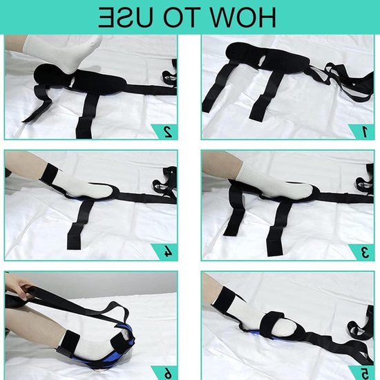 aladdien - Yoga Stretching Strap - Fitness Beenstretcher - 7 Handgrepen - Ademend en Elastisch - Perfect voor Yoga en Fitness - 120 cm van Merkloos — afbeelding 2