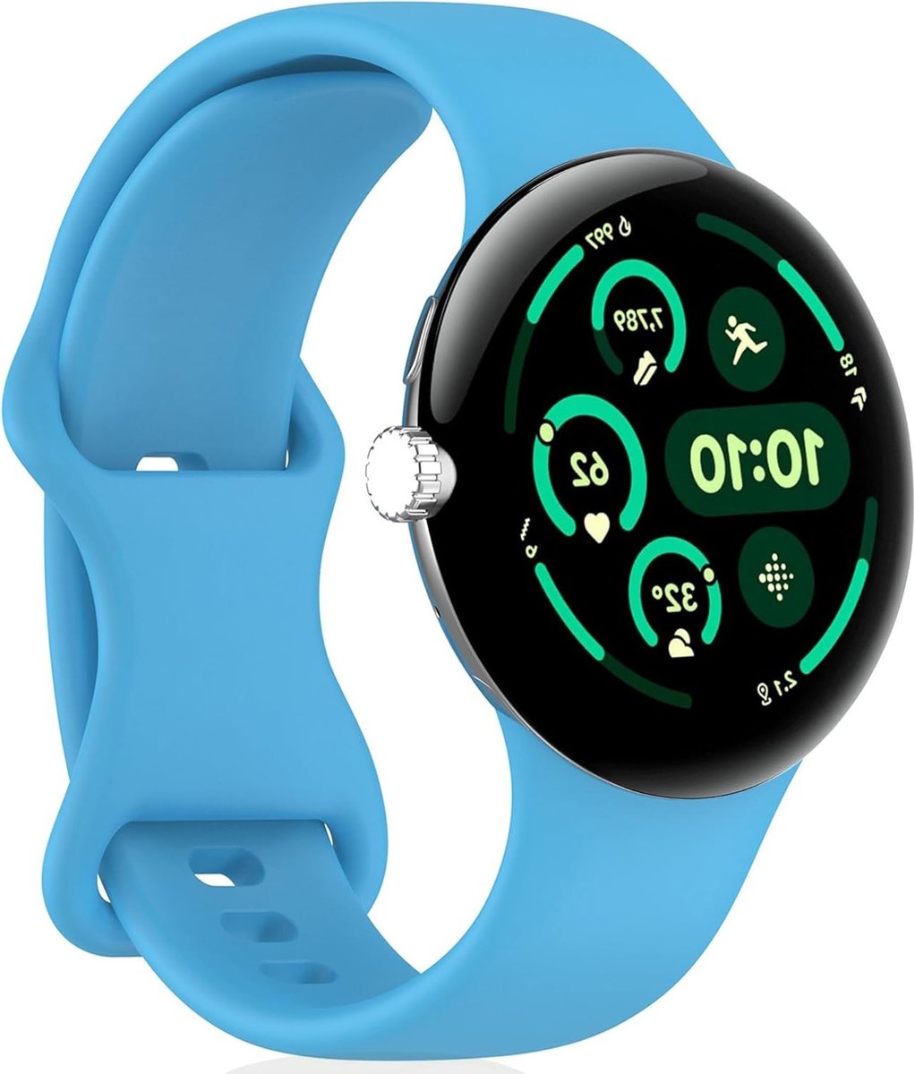 Silicone Sportband voor Google Pixel Watch 4/3/2/1 - Comfortabele en Duurzame Armband in Hemelsblauw voor Actieve Gebruikers