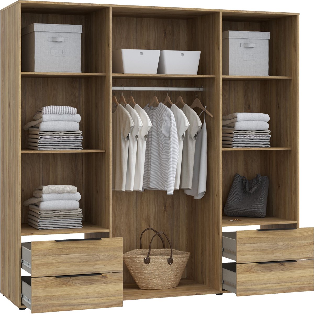 Forte – OKYS841-D108 – slaapkamerkast – 4 deuren – 4 lades