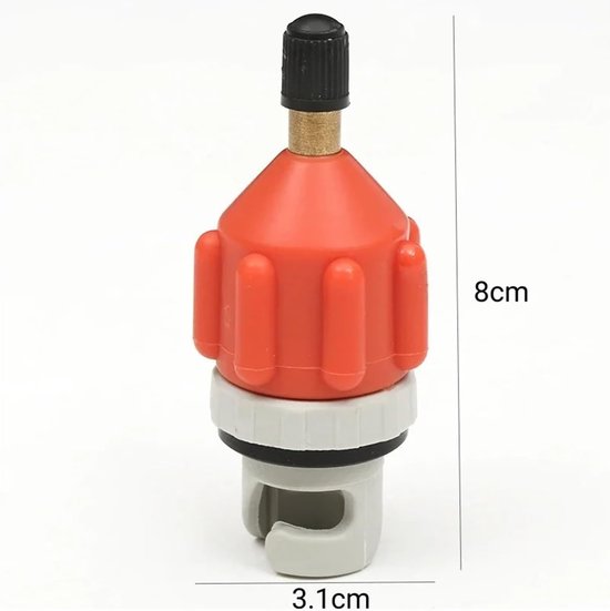 Luchtventiel Adapter - Opblaas Adapter - Water Sporten - Duurzaam Nylon Materiaal - 8 cm Lengte - Oranje van Merkloos — afbeelding 4