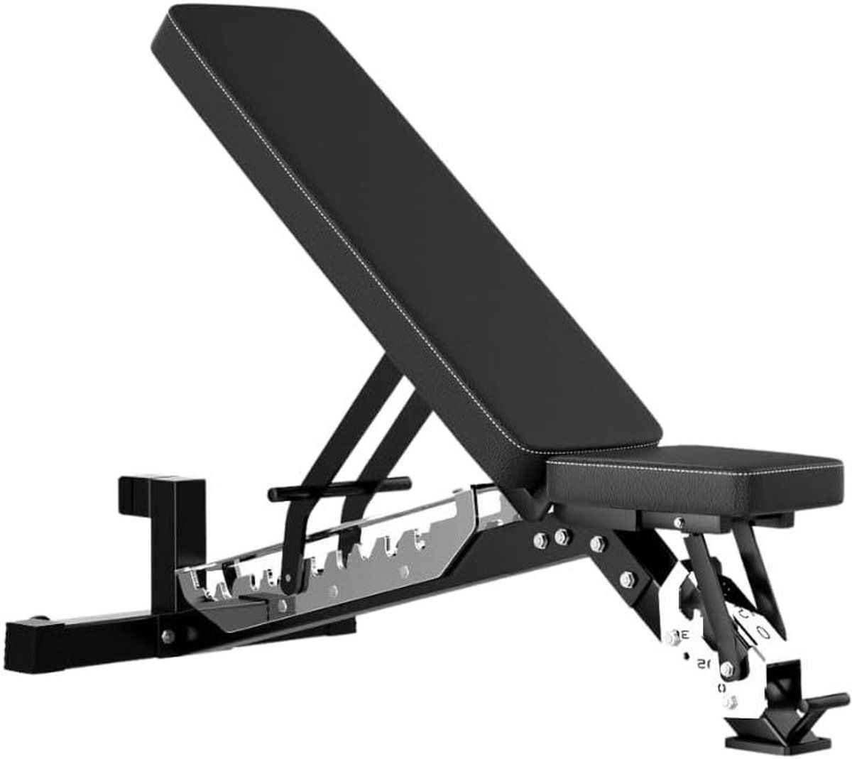 Verstelbare Halterbank - Trainingsbank - Krachttraining Thuis - 400 kg Capaciteit - 125 x 55 cm - Zwart
