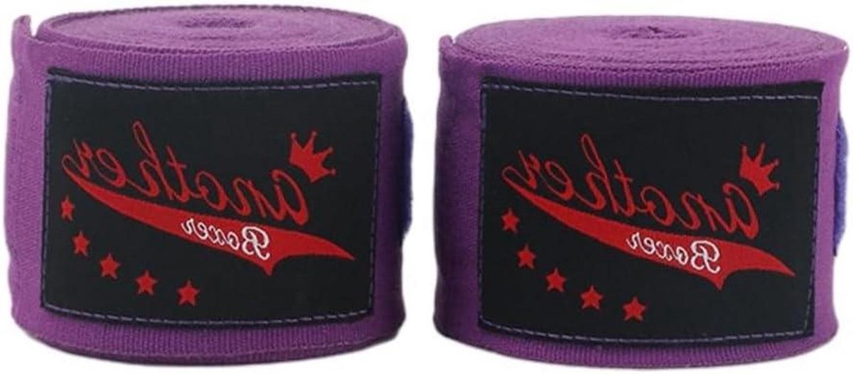 Handwraps - Boksbandages - Vechtsport Training - Zweetabsorberend Materiaal - 2x 3 Meter - Paars