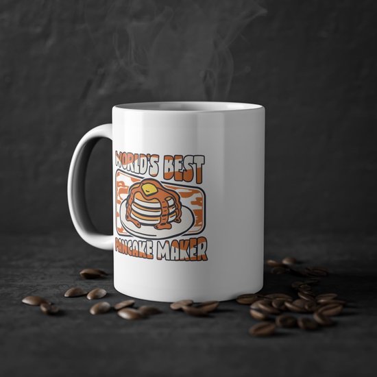 World's Best Pannenkoekenmaker recepten liefhebbers koffiemok | Griddlecake pannenkoeken pannenkoeken maker mok wit (06498B) — afbeelding 5