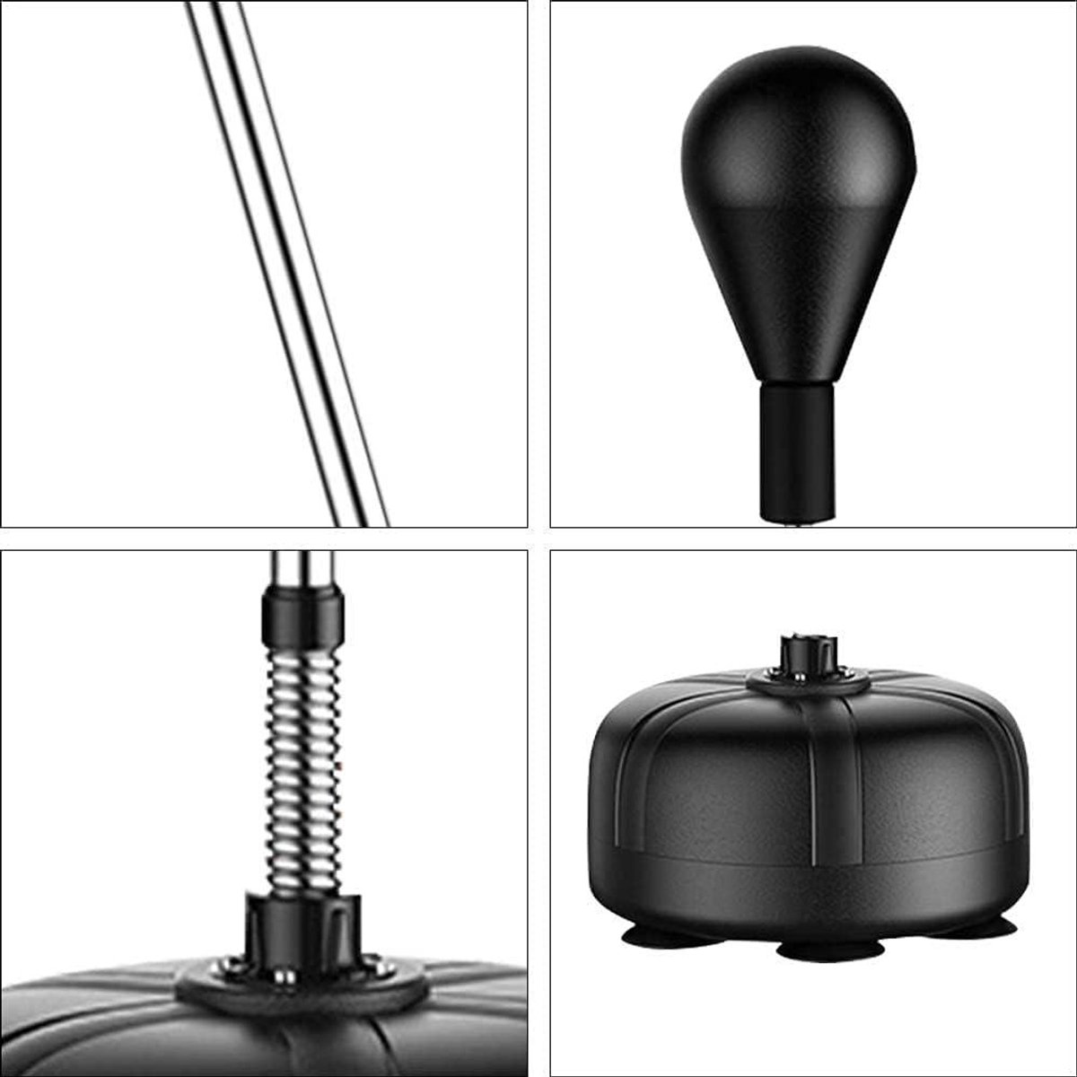 Boksbal Set - Trainingsbal - Reactievermogen Trainen - Verstelbare Hoogte - 120-160 cm - Zwart