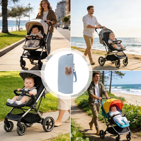 Flessenzak Baby - Koeltas Moedermelk - Fles Transport - Warmteregulerende Isolatie - 23 cm Hoog - Blauw — afbeelding 3