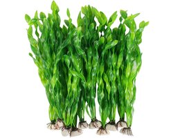 Kunstmatige Aquarium Planten - Plastic Waterplanten Nep Planten - Aquarium Decoratie - Vervuilt Water Niet - 10 stuks - Groen