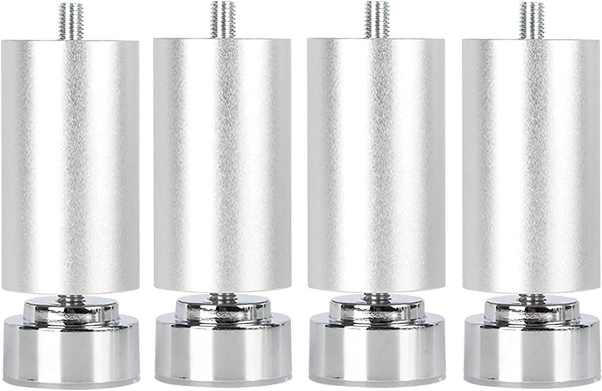 Tafelpoten - Meubelpoten set - Meubels herstellen - Roestvrij staal - 20 cm - Zilver