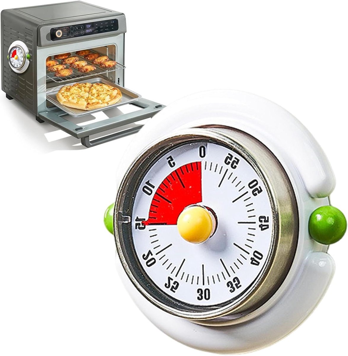 Kinder Timer - Taak Tracker - Tijd Management - Mechanisch Geen Batterijen - 9x4x9 cm - Wit