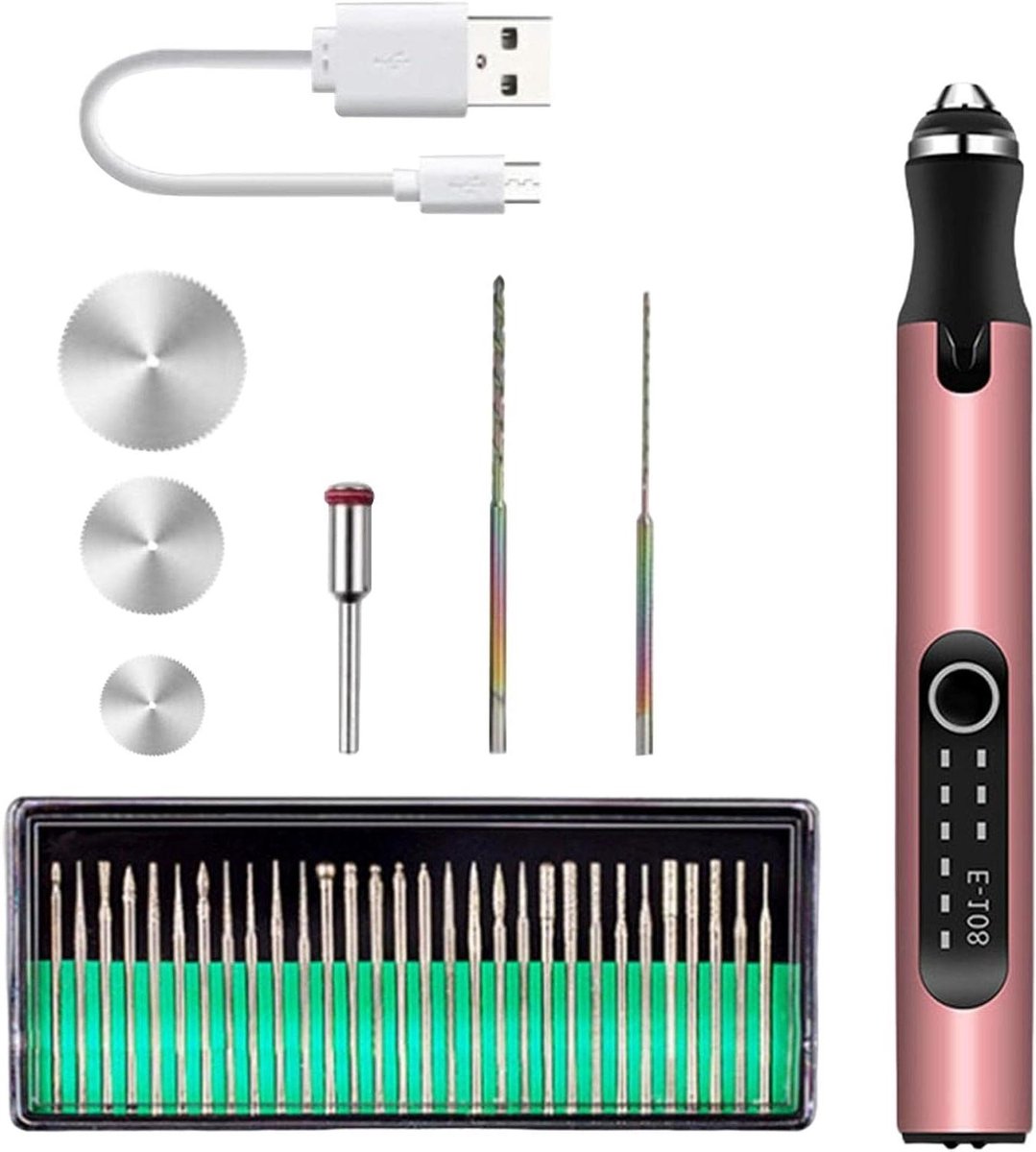 Micro Graveur Pen - Graveer Tool Kit - Sieraden Maken - Draadloos en Draagbaar - 120x16mm - Roze