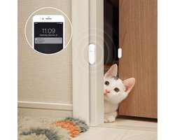 WiFi-deur- en raamsensoren, Tuya Smart Alarm met gratis melding, app-bediening, huisbeveiligingsalarmsysteem, geen hub nodig, Geschikt voor Alexa, Google Home (2-pack)