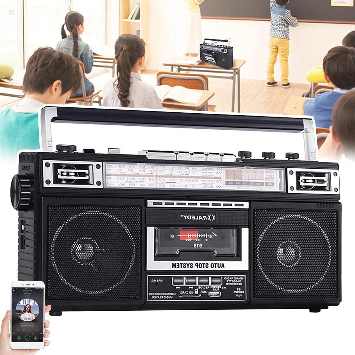 Retro Cassette Speler - Draagbare Radio Recorder - Muziek Luisteren - Vintage Design - Niet gespecificeerd - Niet gespecificeerd