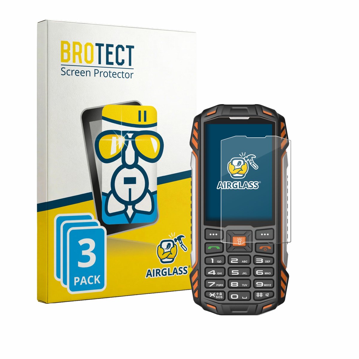 Screenprotector 3 Stuks voor Hammer H Power Plus LTE Beschermglas transparant