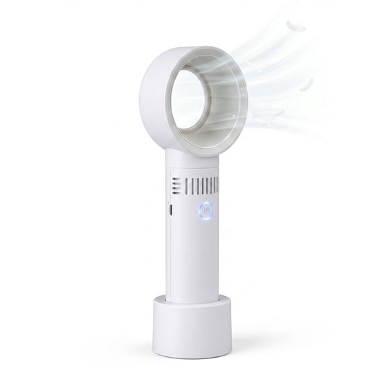 Bladloze USB Handventilator Lomera – Oplaadbaar, Stil, Veilig voor Kinderen, 3 Snelheden, Compact, Draagbaar