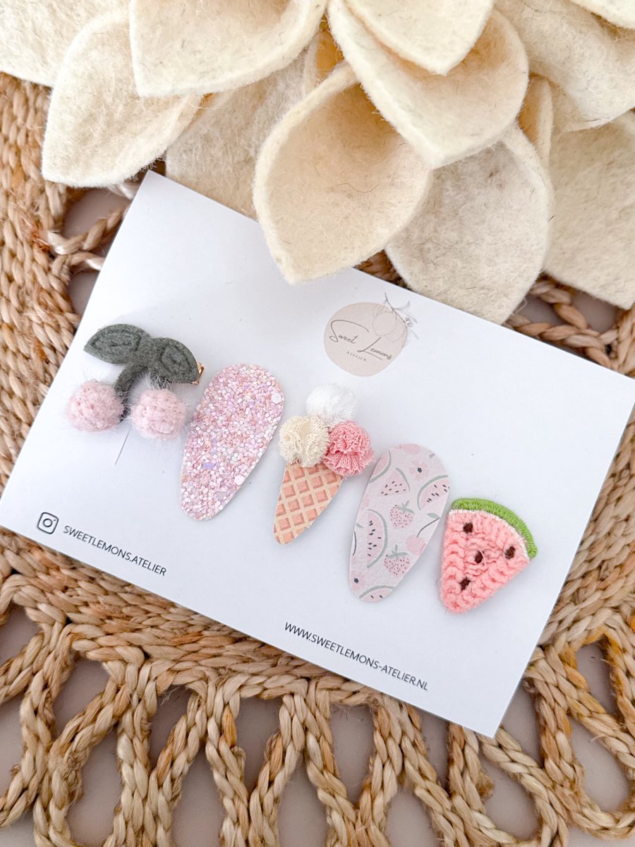 Antislip Setje - Sweet Summer -Antislip Haarspeldje - Haarspeldjes voor Baby & Newborn - Haaraccessoires voor Meisjes & Kinderen - Kraamcadeau