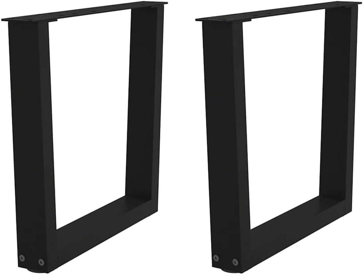 vidaXL Salontafelpoten 2 st V-vormig 50x(42-43,3) cm staal zwart