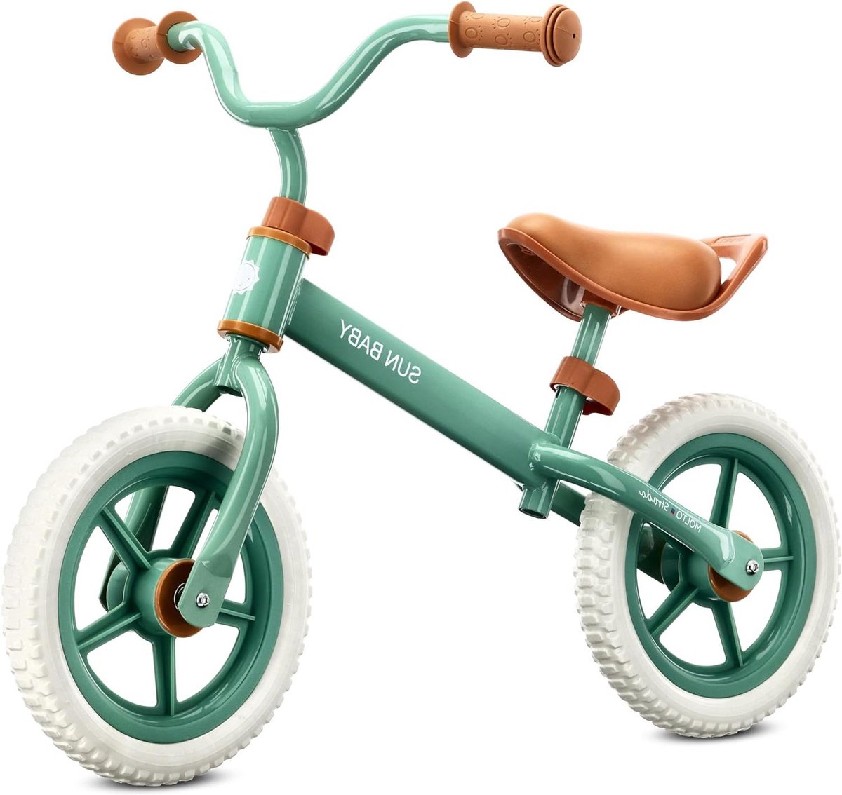 sun baby Balance Bike for Children 2 Years Molto Strada, max. 30 kg, Balance Bikes with Foam Tyres, Adjustable Saddle and Handlebar, Steel Frame