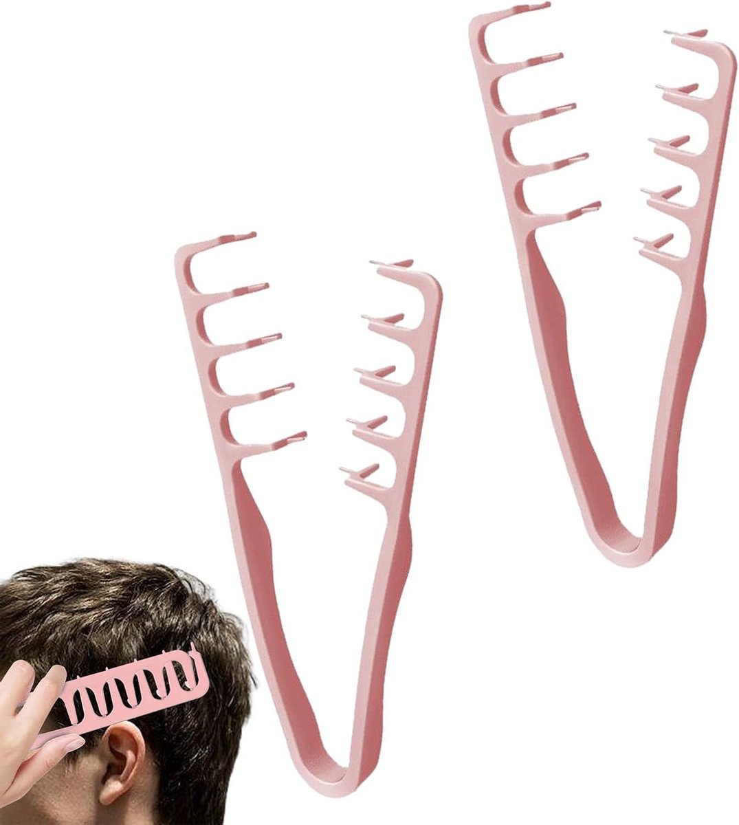 2 stuks stylingkam met textuur, textuurkam, brede tandkam, tandkam voor volume en verzorging, haarstylingkam met brede tanden voor volume, bangs naad, grooming accessoires voor vrouwen en mannen