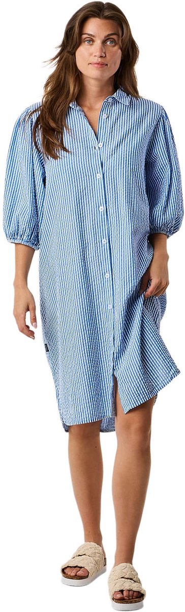 Seaside Marina Seersucker Oversized Shirt – Dames leisurewear – Maat 42