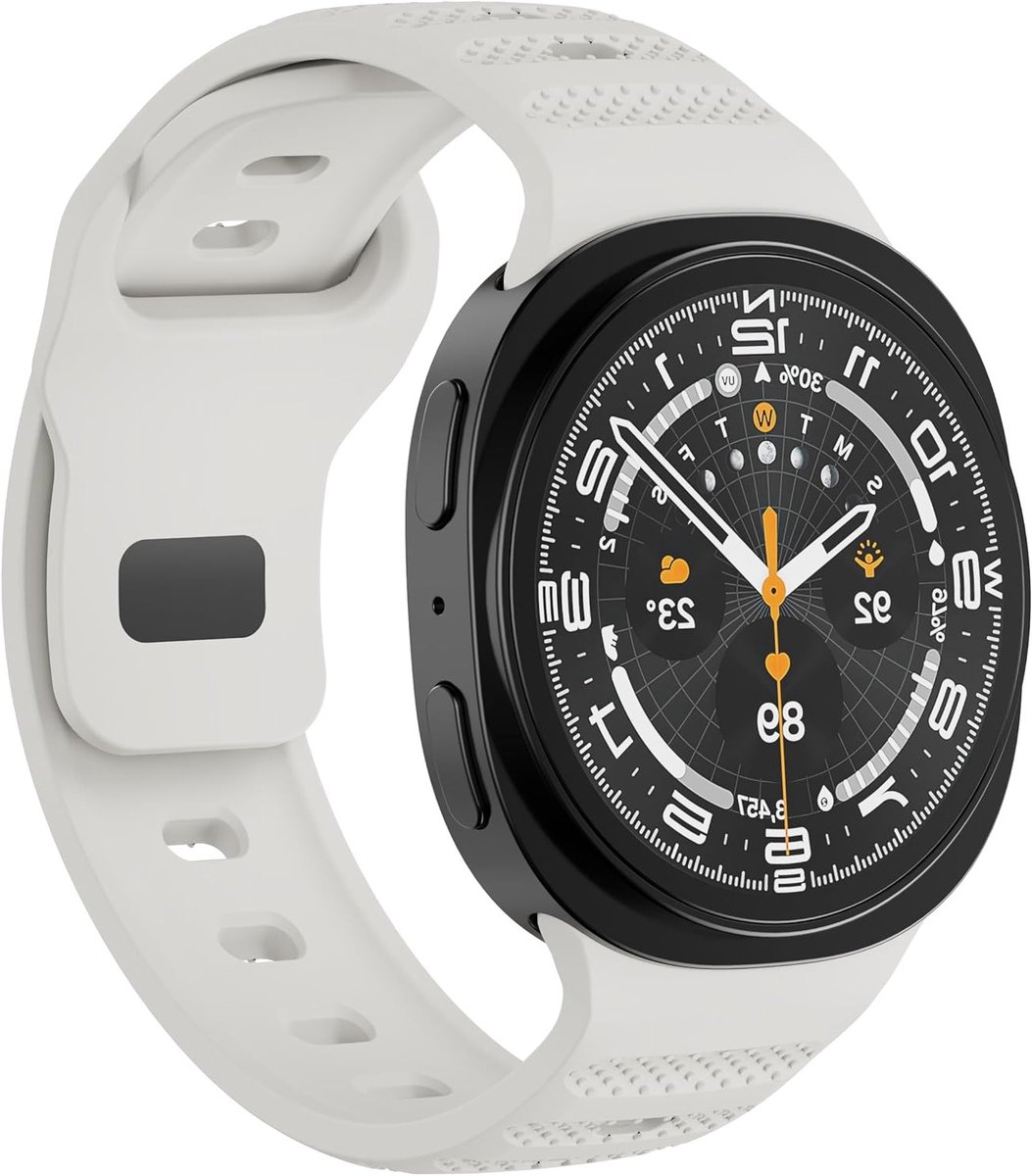 Ademende Silicone Sportband voor Galaxy Watch8 40mm/44mm en Watch8 Classic 46mm, Comfortabele en Duurzame Horlogeband in Abrikoos