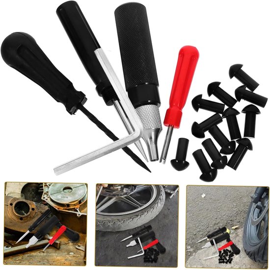 Bandenreparatieset Motor - Lekke Banden Reparatie - Onderweg Repareren - Compact Lichtgewicht - 12.5 cm - Diverse Kleur van Merkloos — afbeelding 5