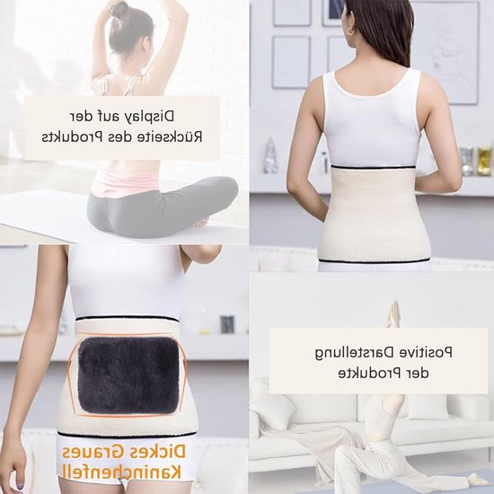 Warmteband voor de Rug van Cashmere voor Dames - Verwarmende Taillebeschermer en Ondersteuning voor de Winter - Zwart - M — afbeelding 2