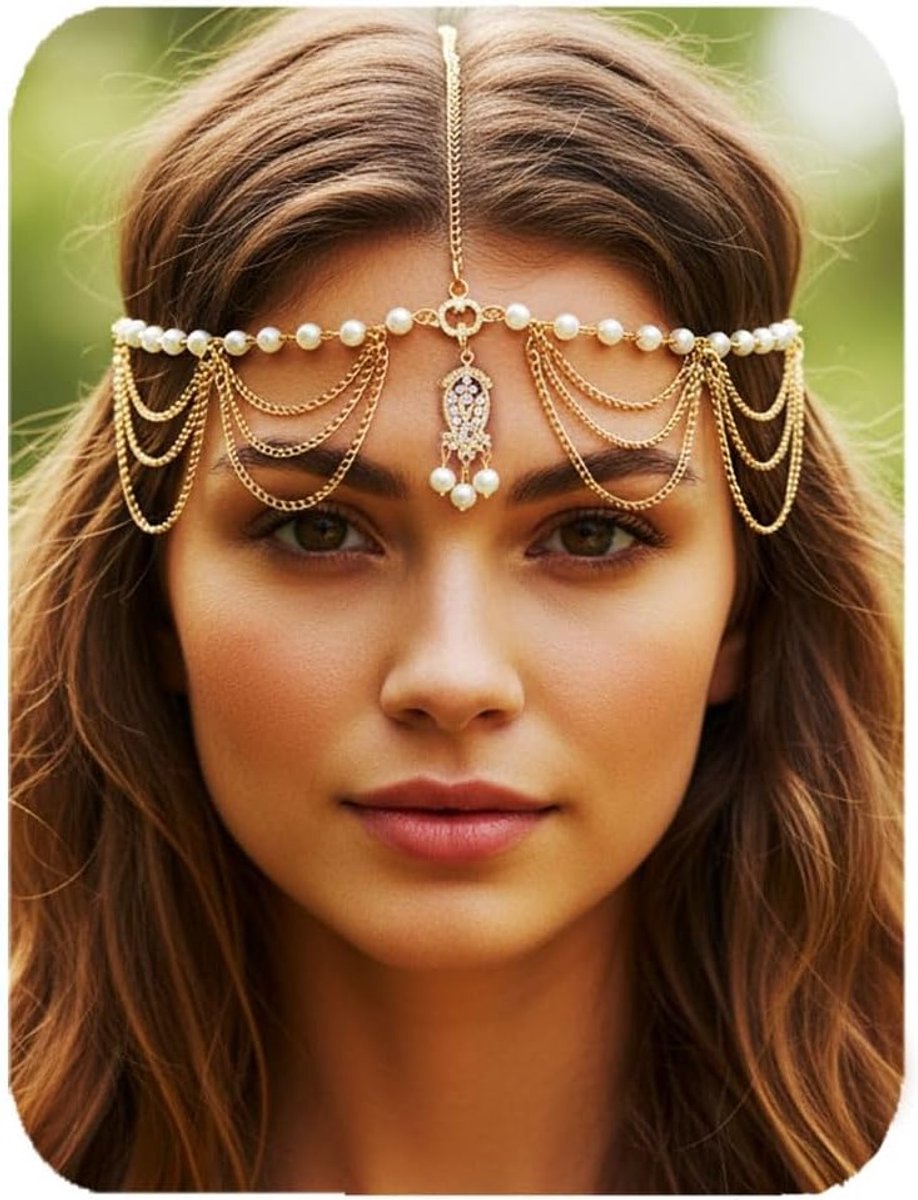Bohemian Hoofdsieraad Dames - Verstelbare Hoofdband met Hanger - Bruiloft & Feest Accessoire