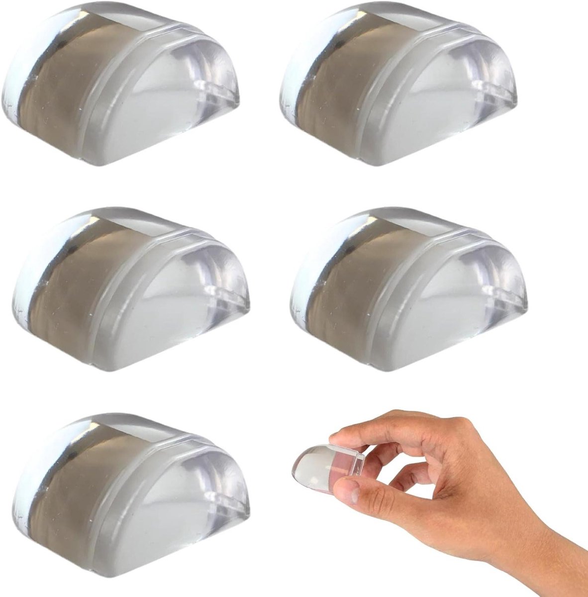 Deurstoppers Set - Vloerbeschermers - Muren Beschermen - Zelfklevend Zonder Boren - 5 Stuks - Transparant