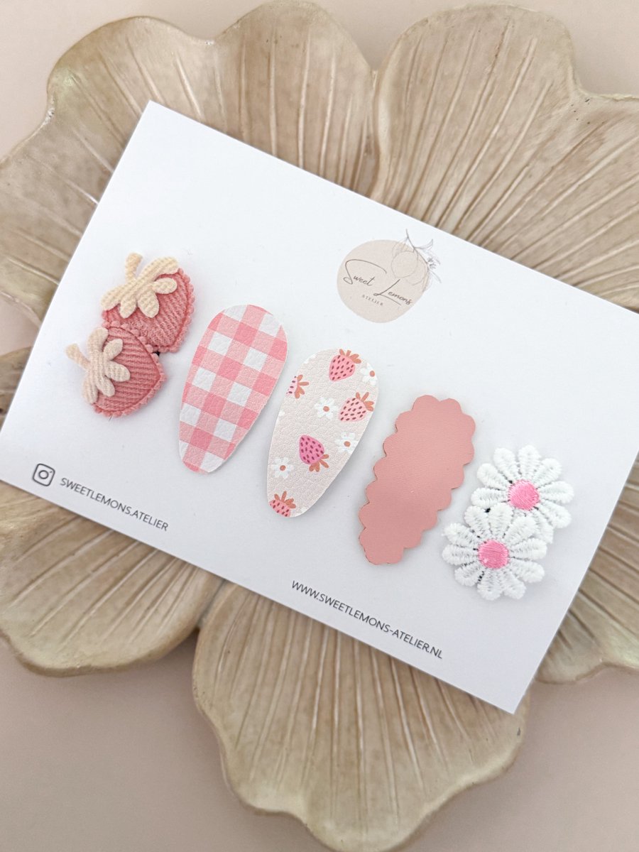 Antislip Setje - Strawberry Blush - Antislip Haarspeldje - Haarspeldjes voor Baby & Newborn - Haaraccessoires voor Meisjes & Kinderen - Kraamcadeau
