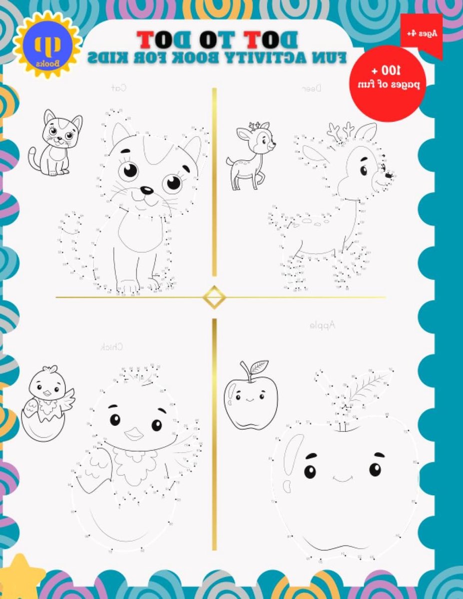 Dot to Dot Boek - Activiteitenboek Kinderen - Leren Tellen - 100 Unieke Plaatjes - 8.5 x 11 inch