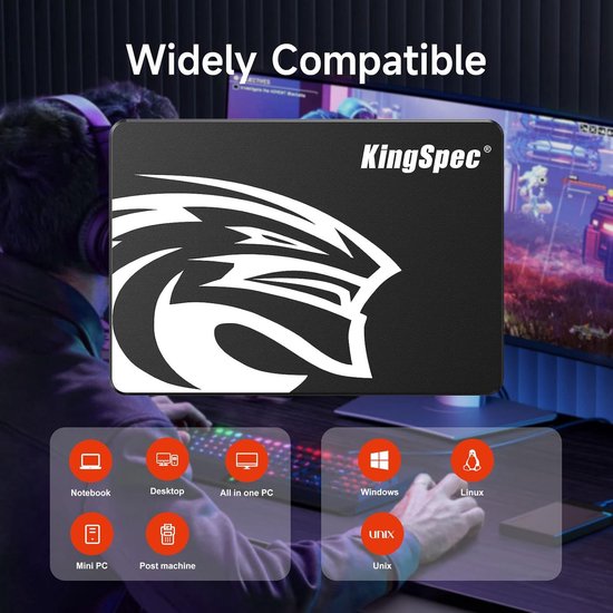 Interne SSD - Solid State Drive - Computer Versnellen - 3D NAND Flash Geheugen - 2.5 inch - Zwart van Merkloos — afbeelding 3