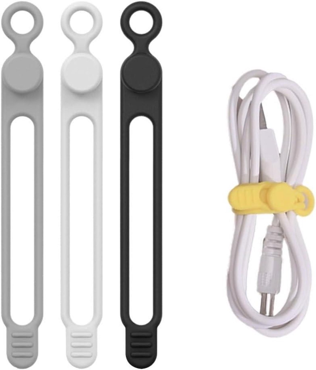 Kabel Opbergdoos - Kabel Organizer - Bureau Organiseren - Met Deksel - 7.8x4.6x9.1 cm - Wit