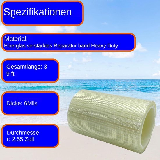 Reparatietape Luifel - Tent Tape - Waterdicht Afdichten - Scheurvast Materiaal - 8 cm x 20 m - Wit van Merkloos — afbeelding 2