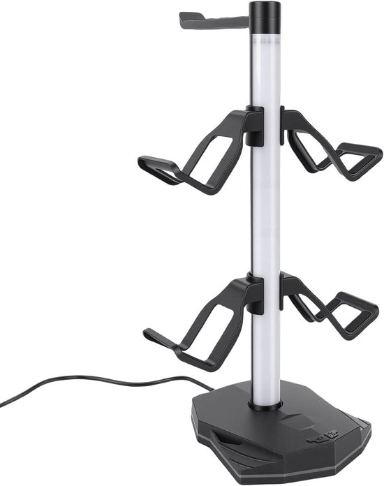 RGB Headsetstandaard - Bureau Organizer - Gaming Setup - 4 Lichtmodi - 31 cm - Zwart — afbeelding 2