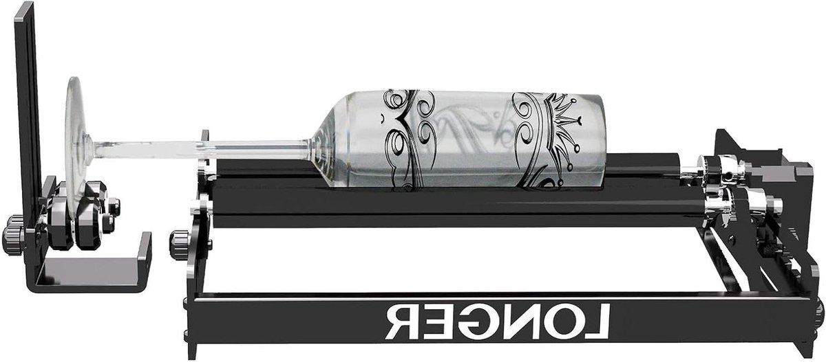 Laser Rotatie Roller - Draaibare Accessoires Graveur - Cilinders Graveren - 360 Graden Rotatie - 6-200 mm - Zwart