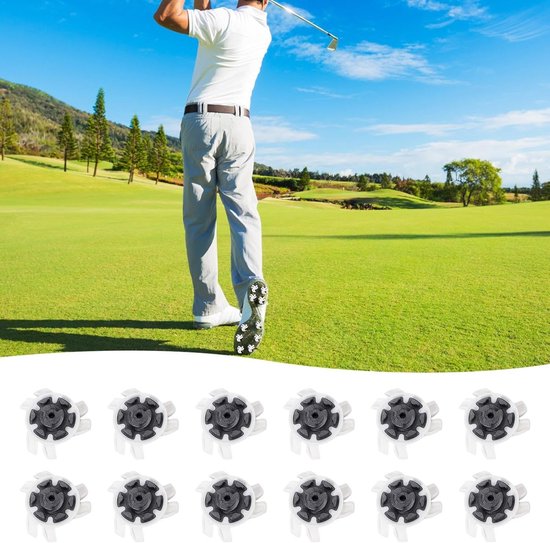 Golfschoen Noppen - Golfpunten Golfspikes - Verbeter Grip Golf - Sneldraaiend Systeem - 12 stuks - Wit van Merkloos — afbeelding 3