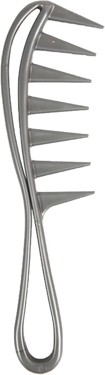 Brede tandkam - Krulkam haaienkam - Haar ontwarren - Grote brede tanden - 19 x 6 cm - Zwart