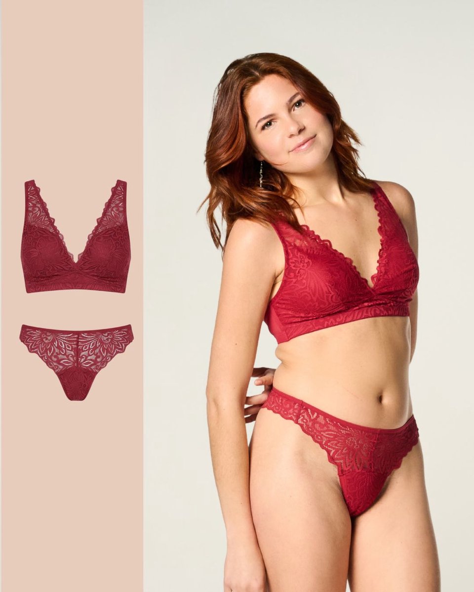 Moodies menstruatie ondergoed - bundel lace - 2 stuks - dames - maat M - Rood